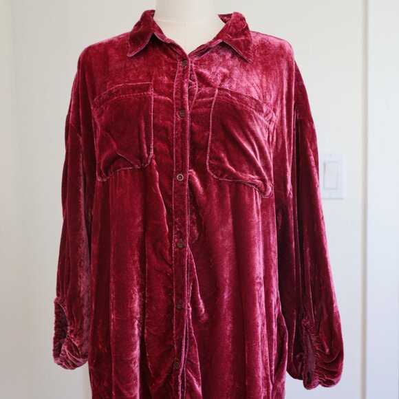 Free People Luxe Velvet Shirt Dress - Picture 4 of 10